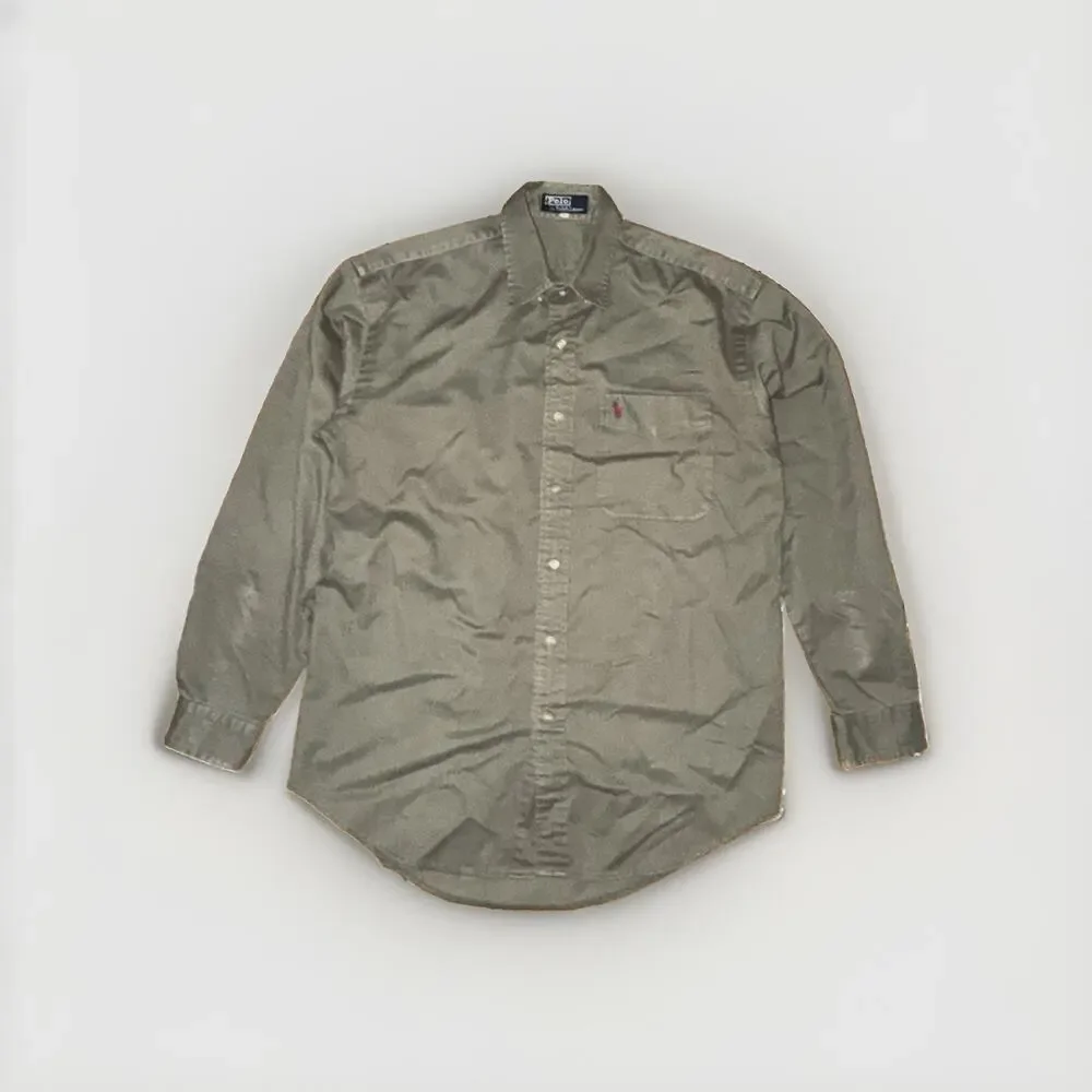 Polo Ralph Lauren Button Up Shirt Olive Green Men’s 41 Classic Fit 23x31